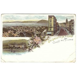 1900 - Gruss aus Fiume, kolorovaná pohľadnica, Rakúsko Uhorsko