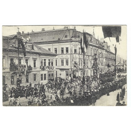 1906 - Kassai Dalegylet, Košice, Rákóczi Ferencz, čiernobiela pohľadnica, Rakúsko Uhorsko
