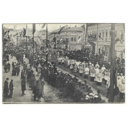 1906 - A temetési szertartást, Košice, Rákóczi Ferencz, čiernobiela pohľadnica, Rakúsko Uhorsko