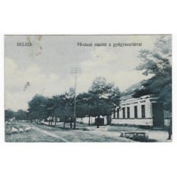 1925 - Beled, Fő-utcai, čiernobiela pohľadnica, Maďarsko