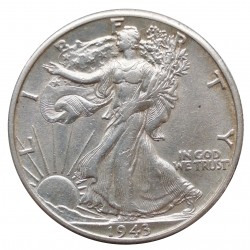 1943 D half dollar, Walking Liberty, Ag 900/1000, 12,50 g, USA