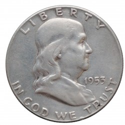 1953 half dollar, Franklin, Ag 900/1000, 12,50 g, USA