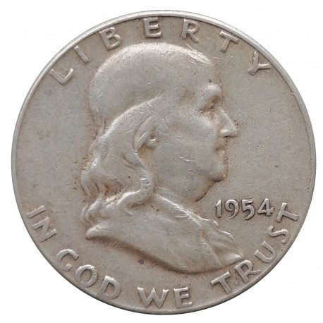 1954 half dollar, Franklin, Ag 900/1000, 12,50 g, USA