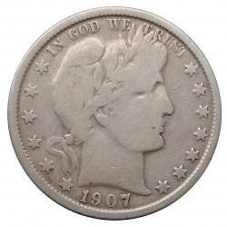 1907 O half dollar, Barber, Ag 900/1000, 12,50 g, USA