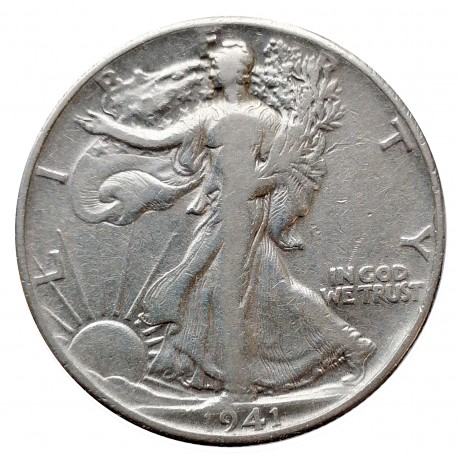1941 half dollar, Walking Liberty, Ag 900/1000, 12,50 g, USA