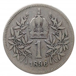 1 K 1896 b.z., Ag 835/1000, 5,00 g, František Jozef I. 1848 - 1916