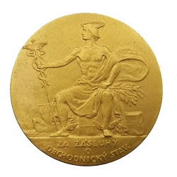 Jednota obchodních gremií v Čechách, pozlátená AE medaila