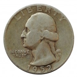 1952 D quarter dollar, Washington, Ag 900/1000, 6,25 g, BK, USA