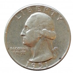 1951 D quarter dollar, Washington, Ag 900/1000, 6,25 g, BK, USA