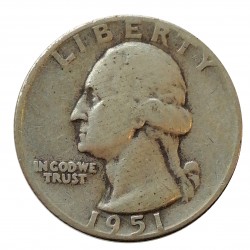1951 quarter dollar, Washington, Ag 900/1000, 6,25 g, BK, USA