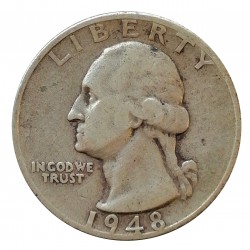 1948 S quarter dollar, Washington, Ag 900/1000, 6,25 g, BK, USA