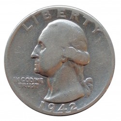 1942 quarter dollar, Washington, Ag 900/1000, 6,25 g, BK, USA