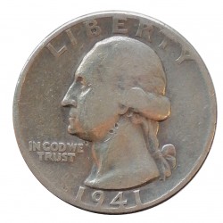1941 quarter dollar, Washington, Ag 900/1000, 6,25 g, BK, USA