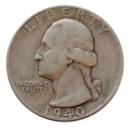 1940 S quarter dollar, Washington, Ag 900/1000, 6,25 g, BK, USA
