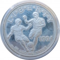 1994 S dollar, World Cup Soccer, Ag 900/1000, 26,73 g, PROOF, USA