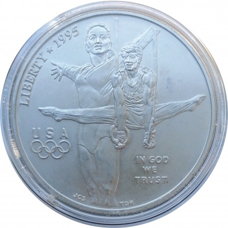 1995 D dollar, Atlanta Olympics - Gymnastics, Ag 900/1000, 26,73 g, BK, USA