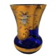 Modrá váza z borského skla so zlatením, Bohemia Glass, Československo