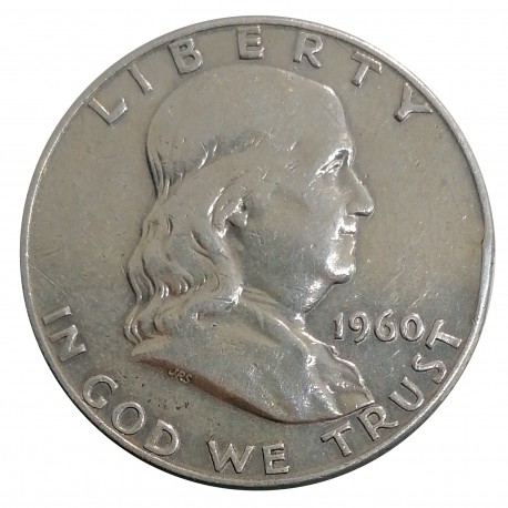 1960 D half dollar, Franklin, Ag 900/1000, 12,50 g, USA
