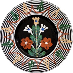 Tanier s motívom pestrofarebných kvetov, Pozdišovská keramika (1)