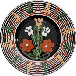Tanier s motívom pestrofarebných kvetov, Pozdišovská keramika (2)