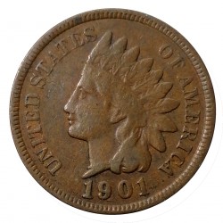 1 cent 1901 bronz, indián, USA