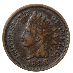 1 cent 1898 bronz, indián, USA
