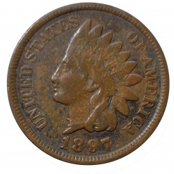 1 cent 1897 bronz, indián, USA