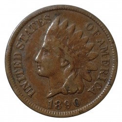 1 cent 1890, bronz, indián, USA