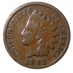 1 cent 1892, bronz, indián, USA
