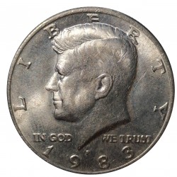 1983 P half dollar, Kennedy, CuNi, USA