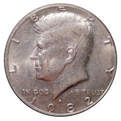 1982 P half dollar, Kennedy, CuNi, USA