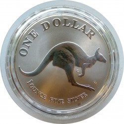 1993 - 1 dollar, 1 OZ, Ag 999/1000, Silver Kangaroo, Royal Australian Mint, BK, Austrália