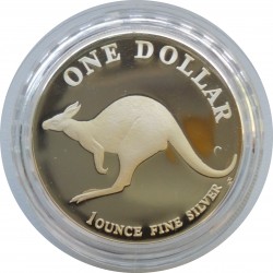 1998 - 1 dollar, 1 OZ, Ag 999/1000, Silver Kangaroo, Royal Australian Mint, PROOF, Austrália