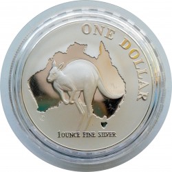 2000 - 1 dollar, 1 OZ, Ag 999/1000, Silver Kangaroo, Royal Australian Mint, PROOF, Austrália