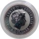 2000 - 2 dollars, 2 OZ, Ag 999/1000, Kookaburra, Perth Mint, PROOF, Austrália