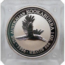 1996 - 1 dollar, 1 OZ, Ag 999/1000, Kookaburra, Pehr Mint, PROOF, Austrália