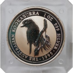 1995 - 1 dollar, 1 OZ, Ag 999/1000, Kookaburra, Pehr Mint, PROOF, Austrália