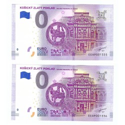 0 euro souvenir, Košický zlatý poklad, 2019, postupka, Slovensko, EEAP001335/EEAP001336, aUNC