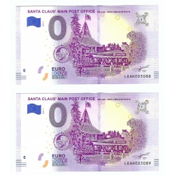 0 euro souvenir 2018 - 2, SANTA CLAUS´MAIN POST OFFICE, postupka, Fínsko, LEAH003319, LEAH003088/LEAH003089, UNC