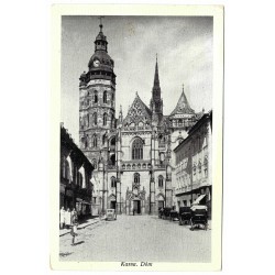1940 - Košice, Dóm sv. Alžbety, čiernobiela fotopohľadnica, Maďarské kráľovstvo