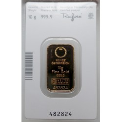 10 g Fine Gold, Au 999,9/1000, Argor-Heraeus SA, Münze Österreich, Kinebar, Rakúsko