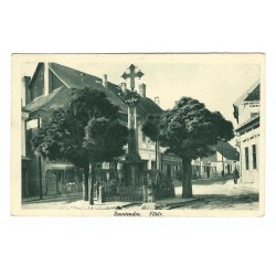 1931 - Svätý Ondrej, Námestie, zelenobiela pohľadnica, Maďarské kráľovstvo