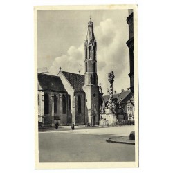 1933 - Šoproň, kostol, čiernobiela pohľadnica, Maďarské kráľovstvo
