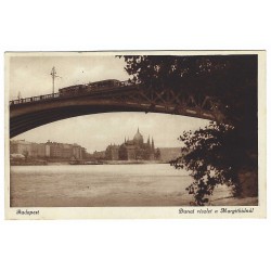 1931 - Budapešť, Dunaj a parlament, čiernobiela fotopohľadnica, Maďarské kráľovstvo