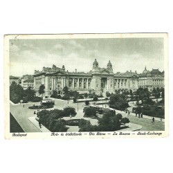 1927 - Budapešť, Burza, čiernobiela pohľadnica, Maďarské kráľovstvo