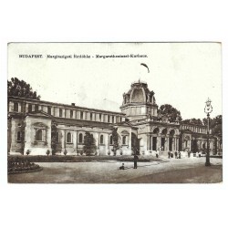 Margarétin kúpeľný dom, Budapešť, čiernobiela fotopohľadnica, Maďarské kráľovstvo