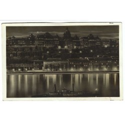 1932 - Budapešť, kráľovský hrad, čiernobiela pohľadnica, Maďarské kráľovstvo