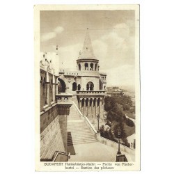 1928 - Budapešť, Rybárska Bašta, čiernobiela pohľadnica, Maďarské kráľovstvo