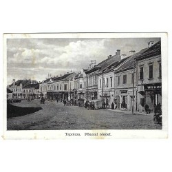 1934 - Tapolcza, Hlavná ulica, čiernobiela pohľadnica, Maďarské kráľovstvo