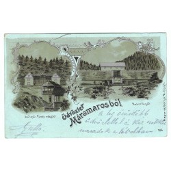 Marmarošská župa, Rumunsko, modročierna pohľadnica, Rakúsko Uhorsko